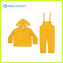 Желтый цвет ПВХ полиэстер 3шт Men′s Rainsuit